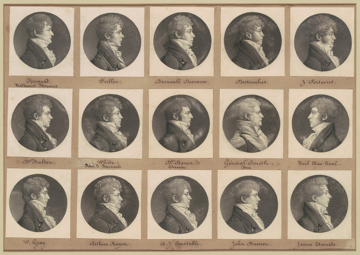 Saint-Mémin samling av porträtt, grupp 45 av Charles B. J. Févret de Saint Mémin