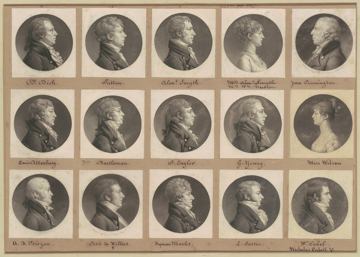 Saint-Mémin samling av porträtt, grupp 49 av Charles B. J. Févret de Saint Mémin