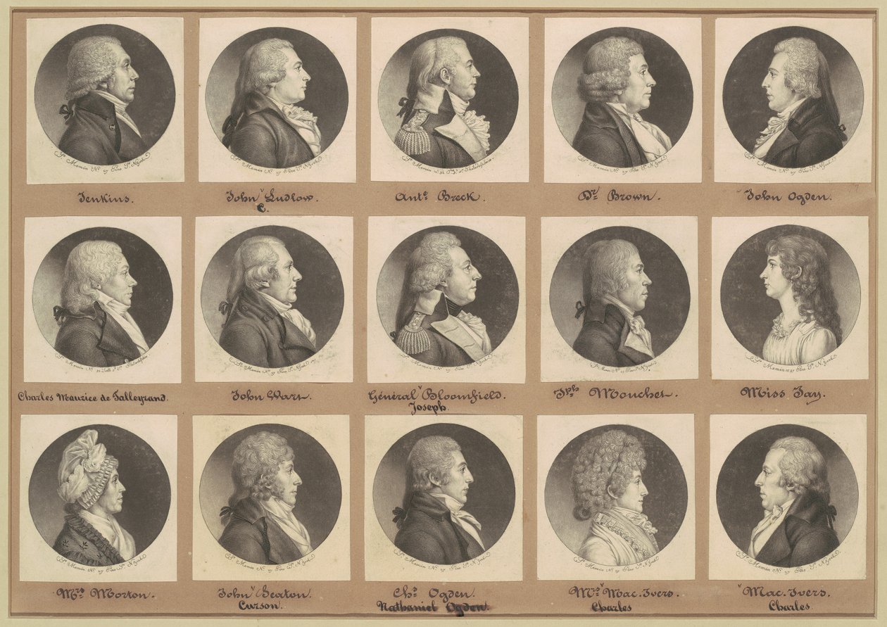 Saint-Mémin samling av porträtt, grupp 7 av Charles B. J. Févret de Saint Mémin