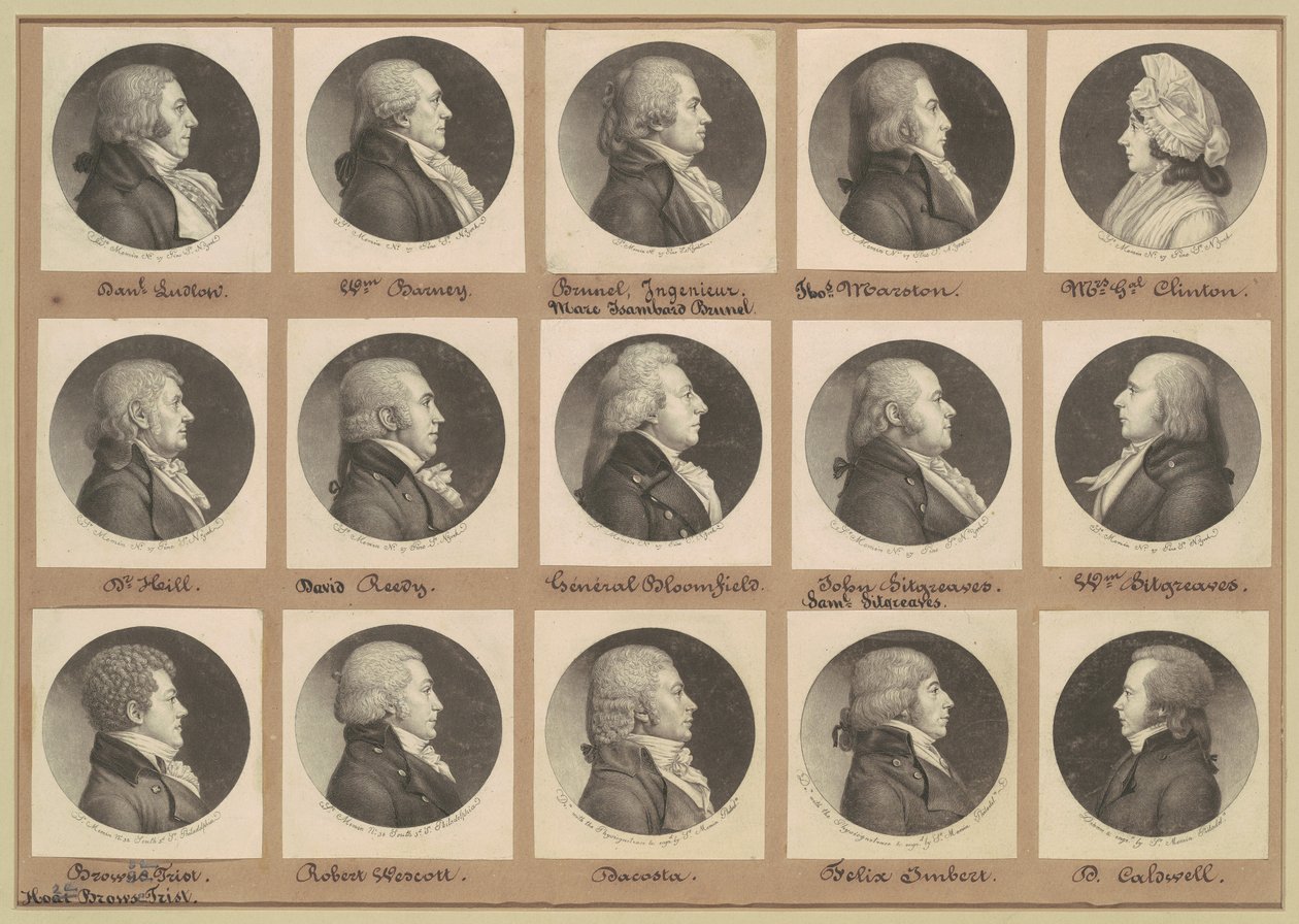 Saint-Mémin-samling av porträtt, grupp 8 av Charles B. J. Févret de Saint Mémin