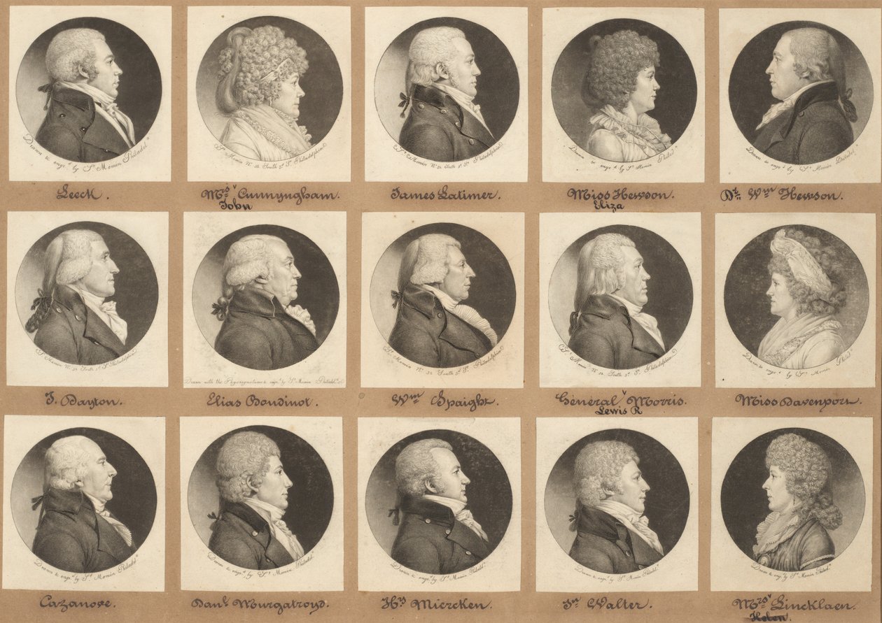 Saint-Mémin samling av porträtt, grupp 9 av Charles B. J. Févret de Saint Mémin