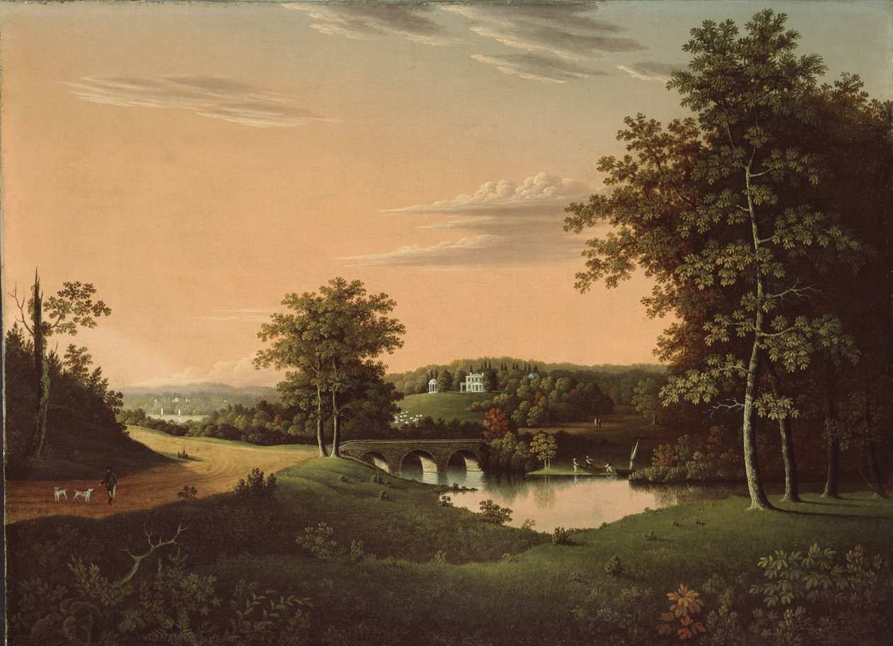 Point Breeze, Joseph-Napoléon Bonapartes gods i Bordentown, New Jersey, 1817-20 av Charles B. Lawrence