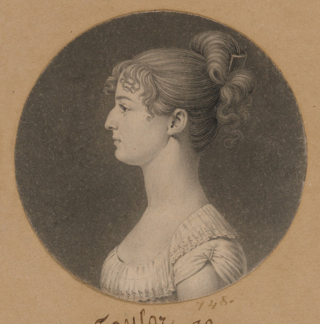 Caroline Lewis Barrett av Charles Balthazar Julien Févret de Saint-Mémin