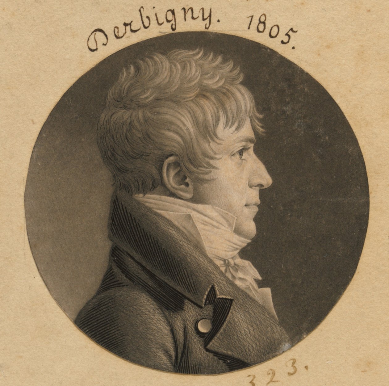 Pierre Auguste Charles Bourguignon Derbigny av Charles Balthazar Julien Févret de Saint-Mémin