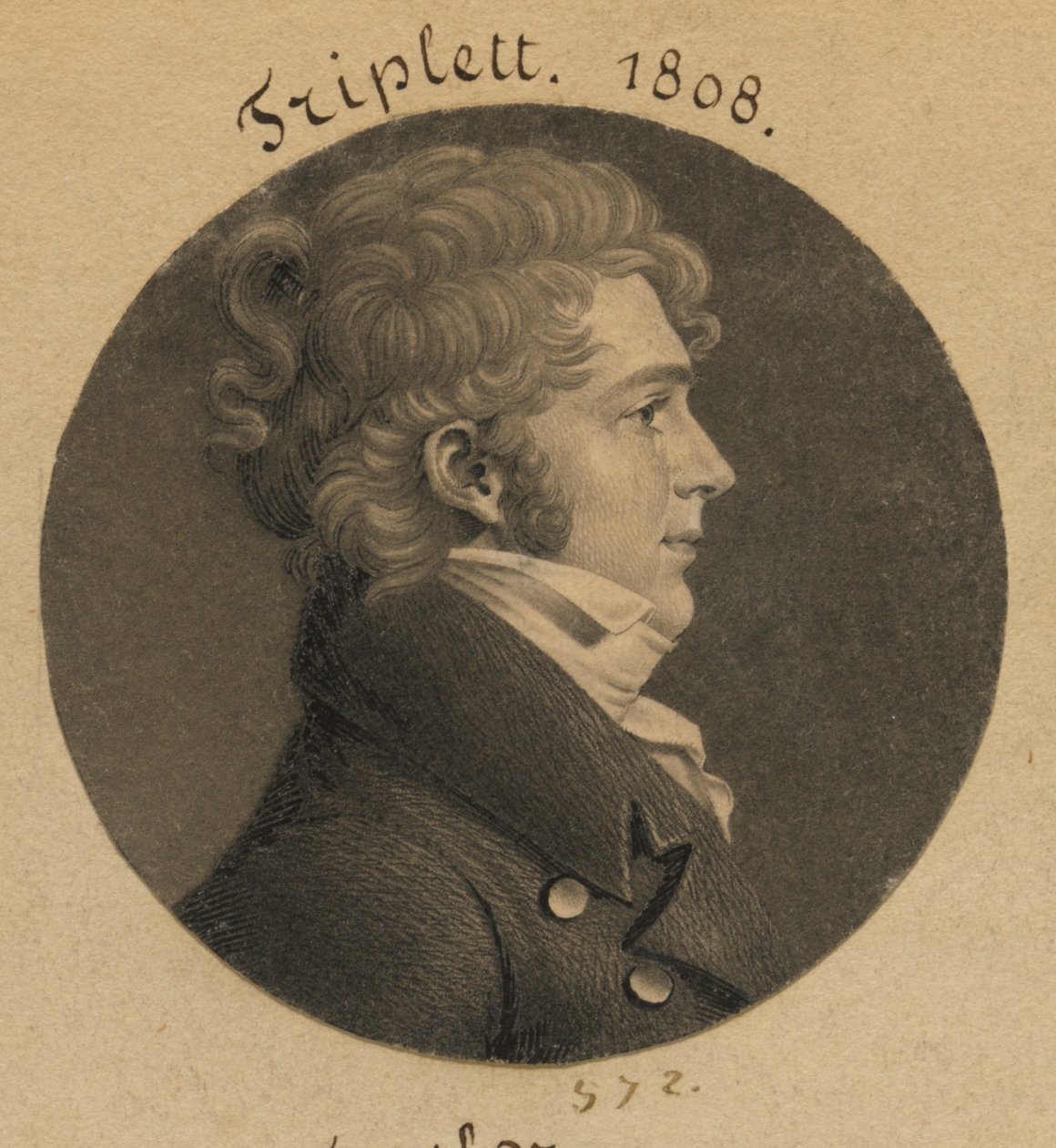 Möjligen Danile Triplett eller J. N. Luckett av Charles Balthazar Julien Févret de Saint-Mémin