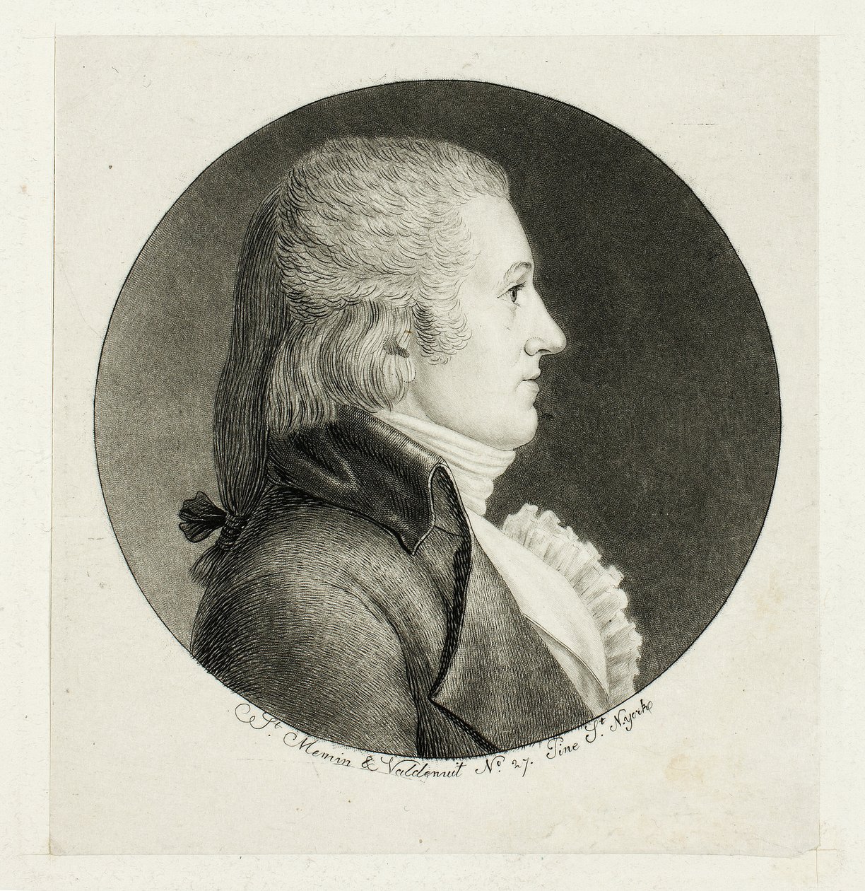 Profil Porträtt, Blake av Charles Balthazar Julien Févret de Saint Mémin