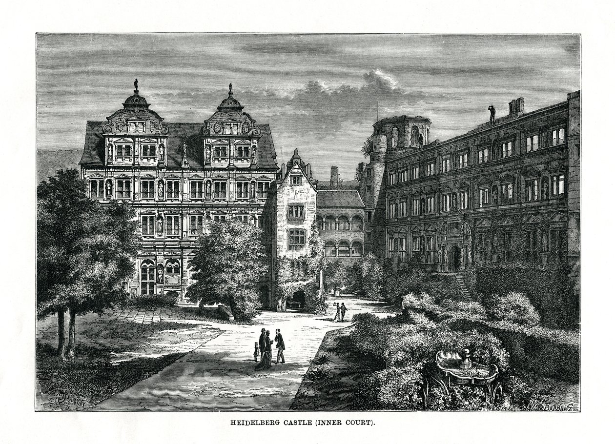 Heidelbergs slott, Tyskland, 1879 av Charles Barbant