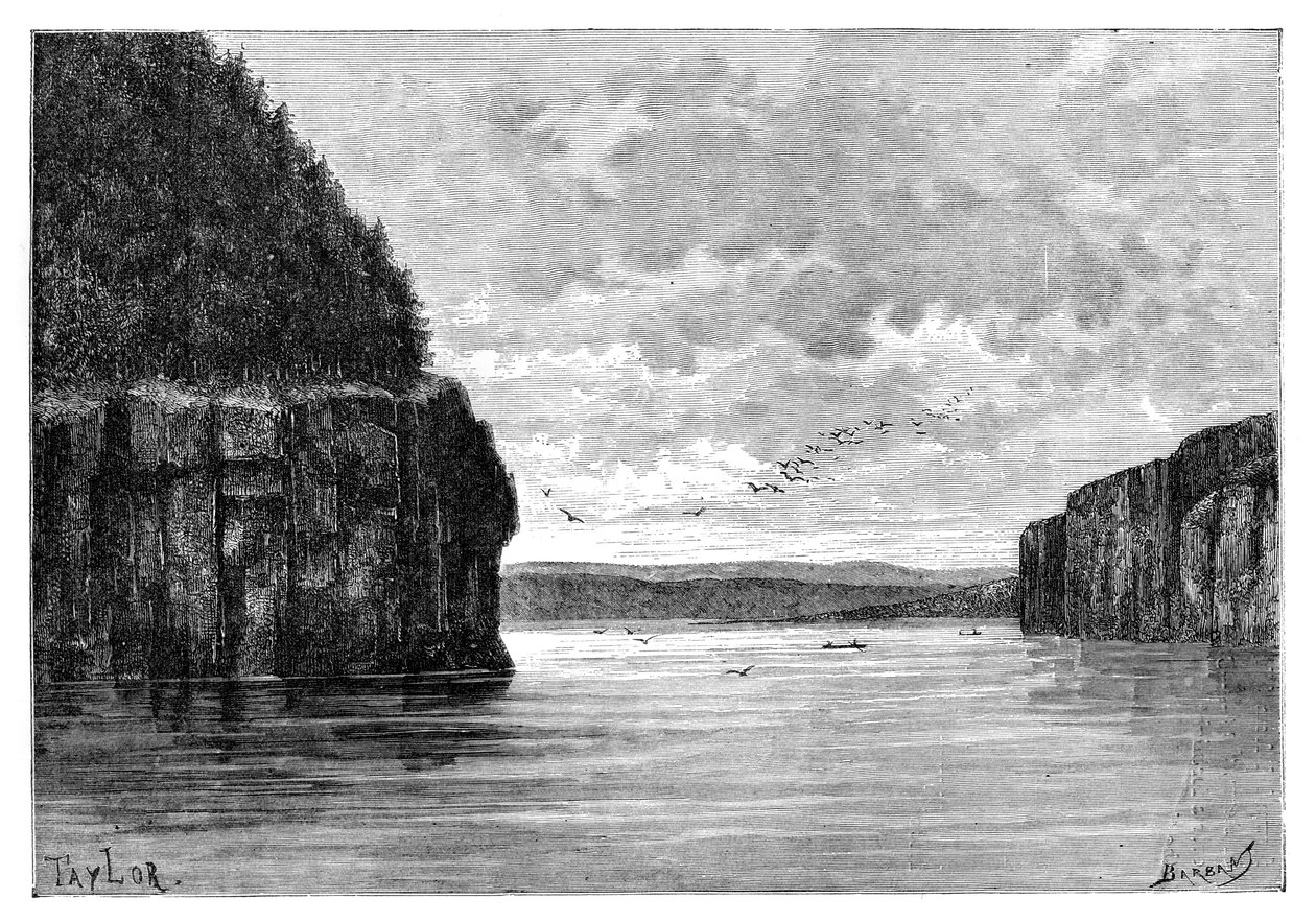 Angarafloden, nedanför Padunskiy-forsen, Sibirien, Ryssland, 1895. av Charles Barbant
