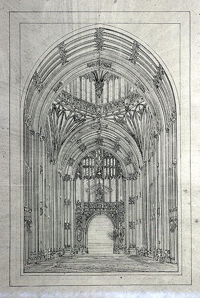 Ingång till House of Lords, från en mapp med teckningar från New Palace of Westminster (penna och bläck på papper) av Charles Barry