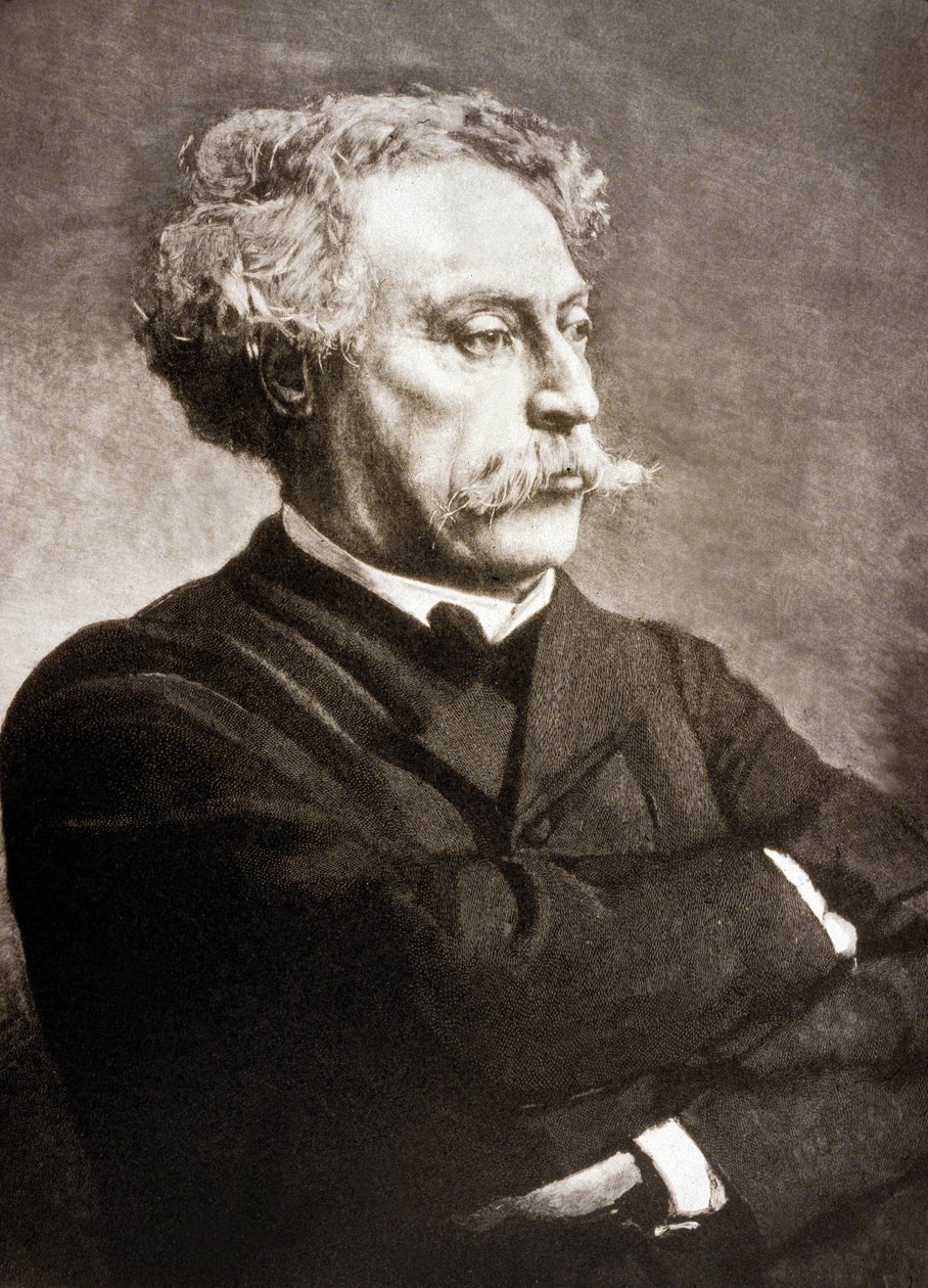 Alexandre Dumas Fils (1824-1895) fransk författare, efter Leon Bonnat (gravyr) av Charles Baude