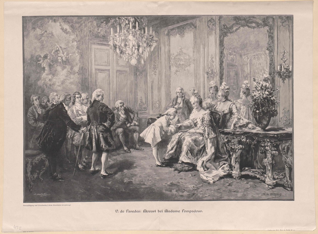 Mozart framför Madame Pompadour av Charles Baude