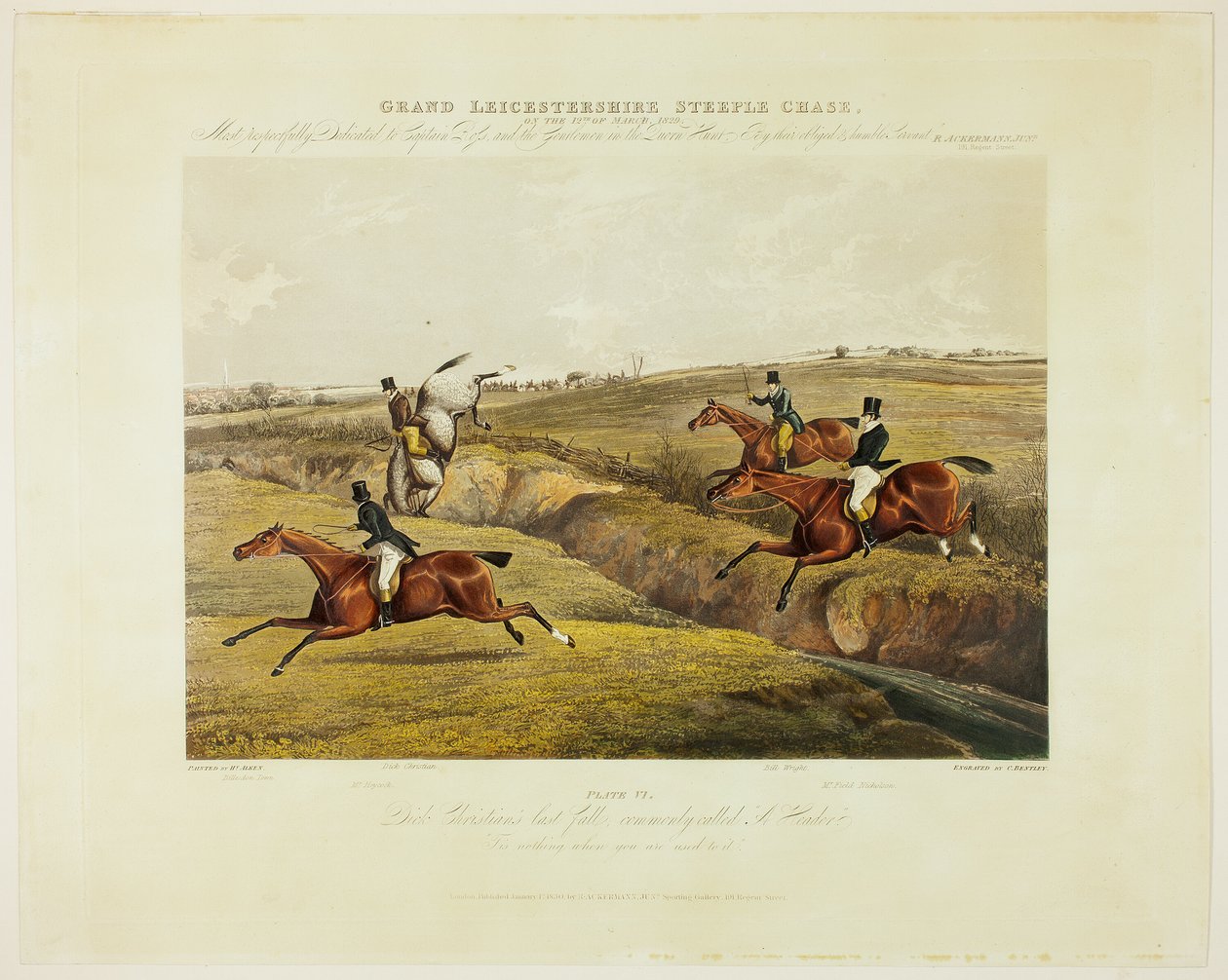 Dick Christians Last Fall, från Grand Leicestershire Steeplechase av Charles Bentley