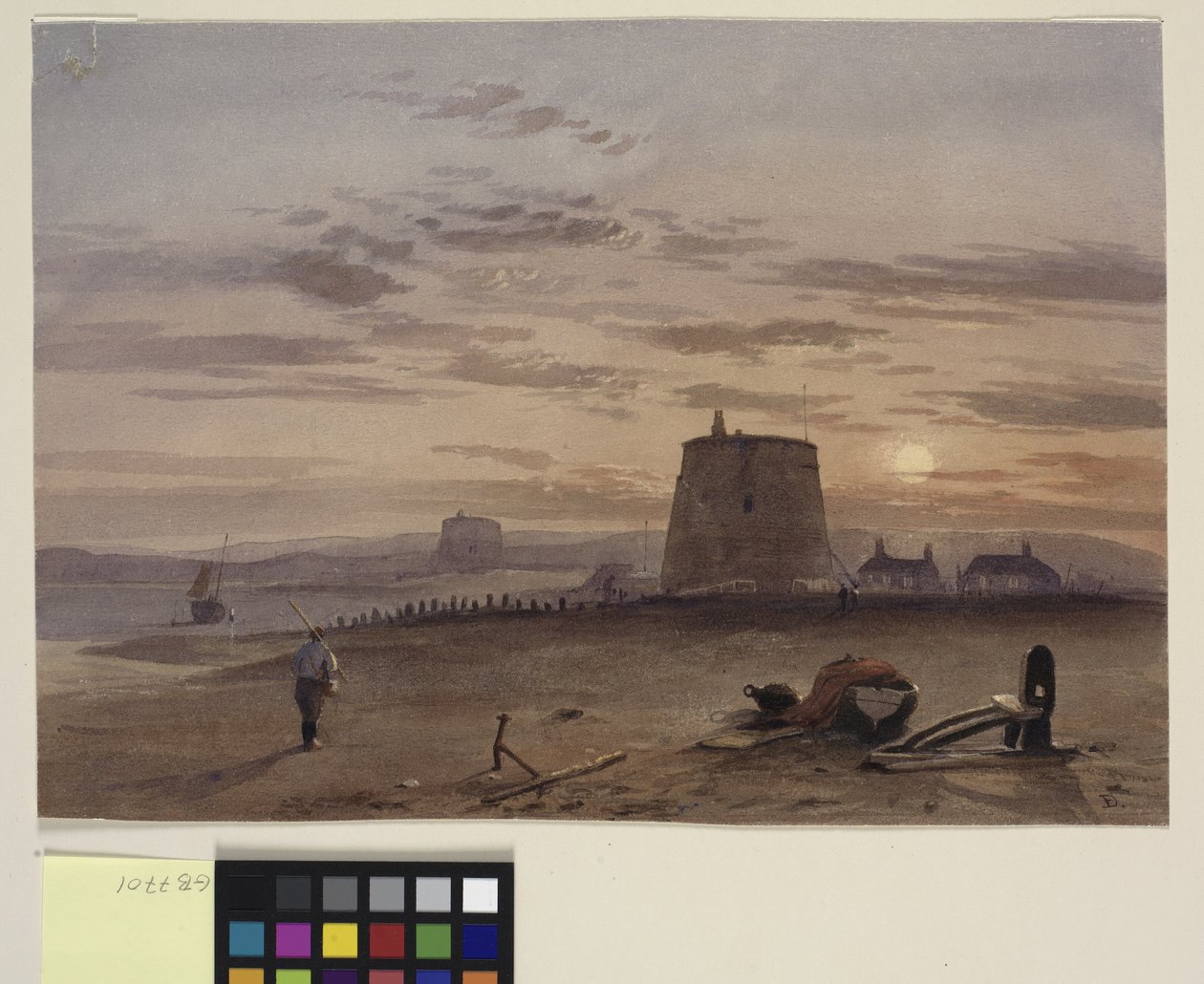 Martello Tower på St. Leonards mot solnedgången av Charles Bentley