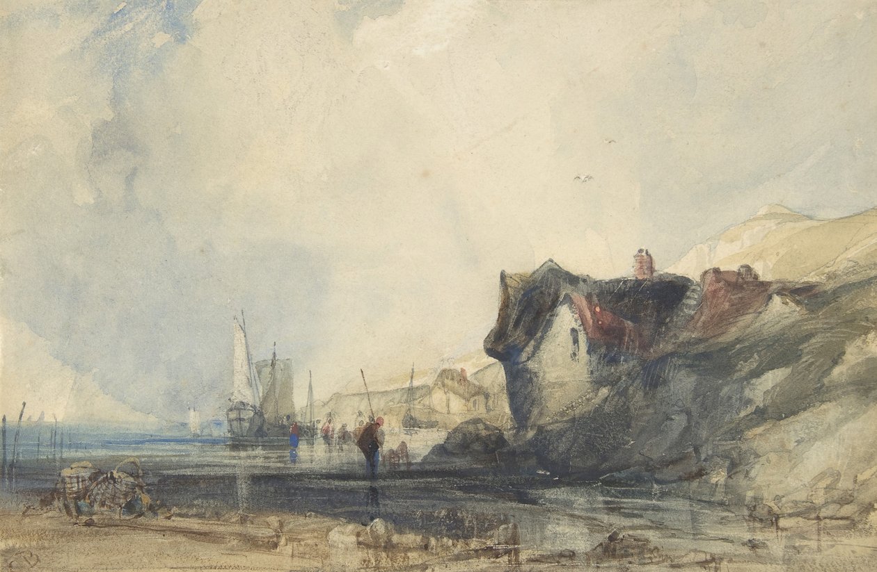 Utsikt över kusten vid Deal, ca. 1846. av Charles Bentley