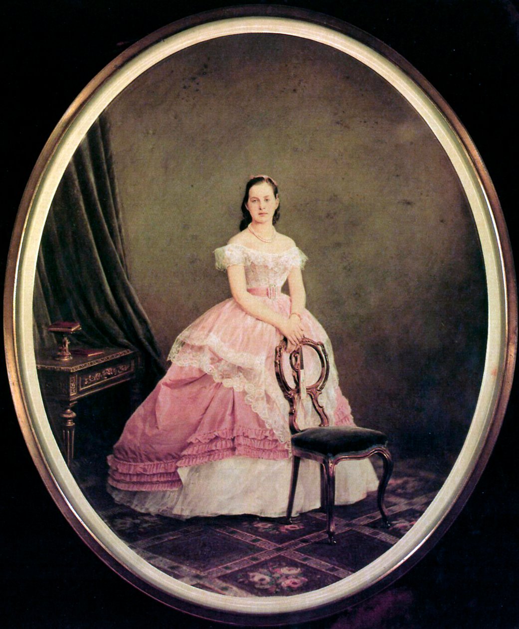 Porträtt av storhertiginnan Maria Alexandrovna av Ryssland, 1853-1920, 1860-1870-talen av Charles Bergamasco
