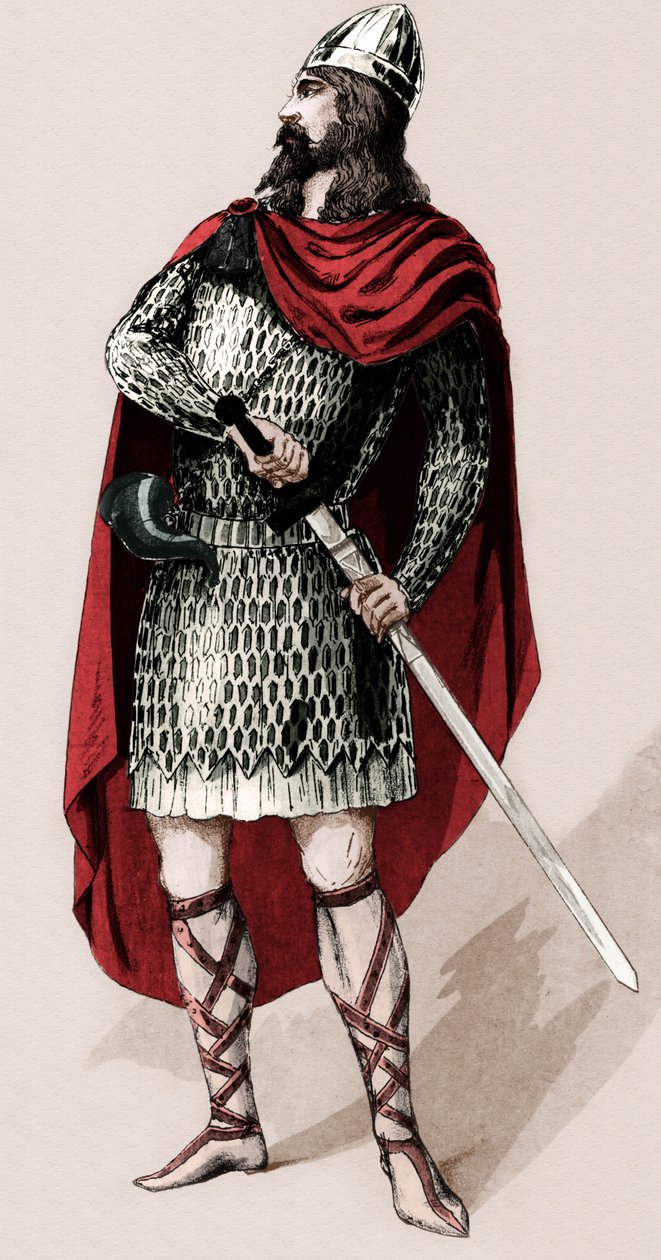 Franske riddaren Roland de Roncevaux (tryck) av Charles Bianchini
