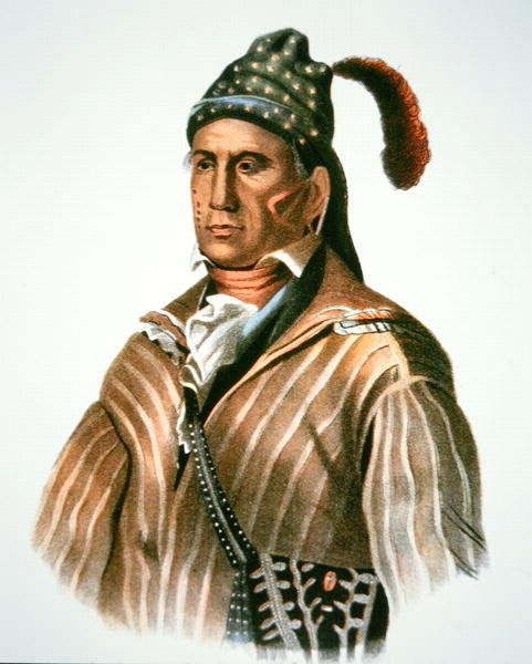 Menawa, chef för Creek-folket, från en målning från 1826 (färg litho) av Charles Bird (after) King