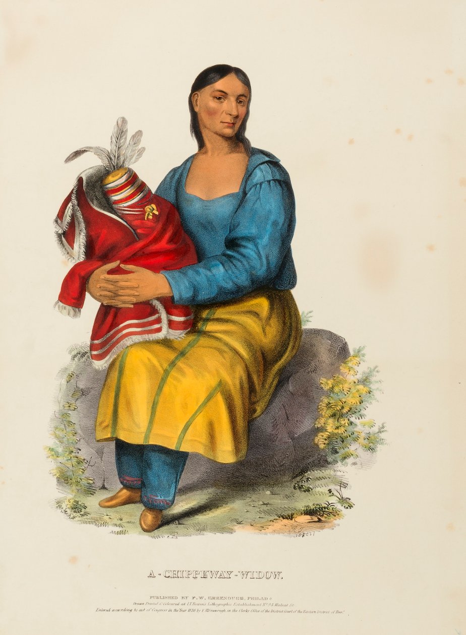 A CHIPPEWAY WIDOW, från Historien om Nordamerikas indianstammar av Charles Bird King
