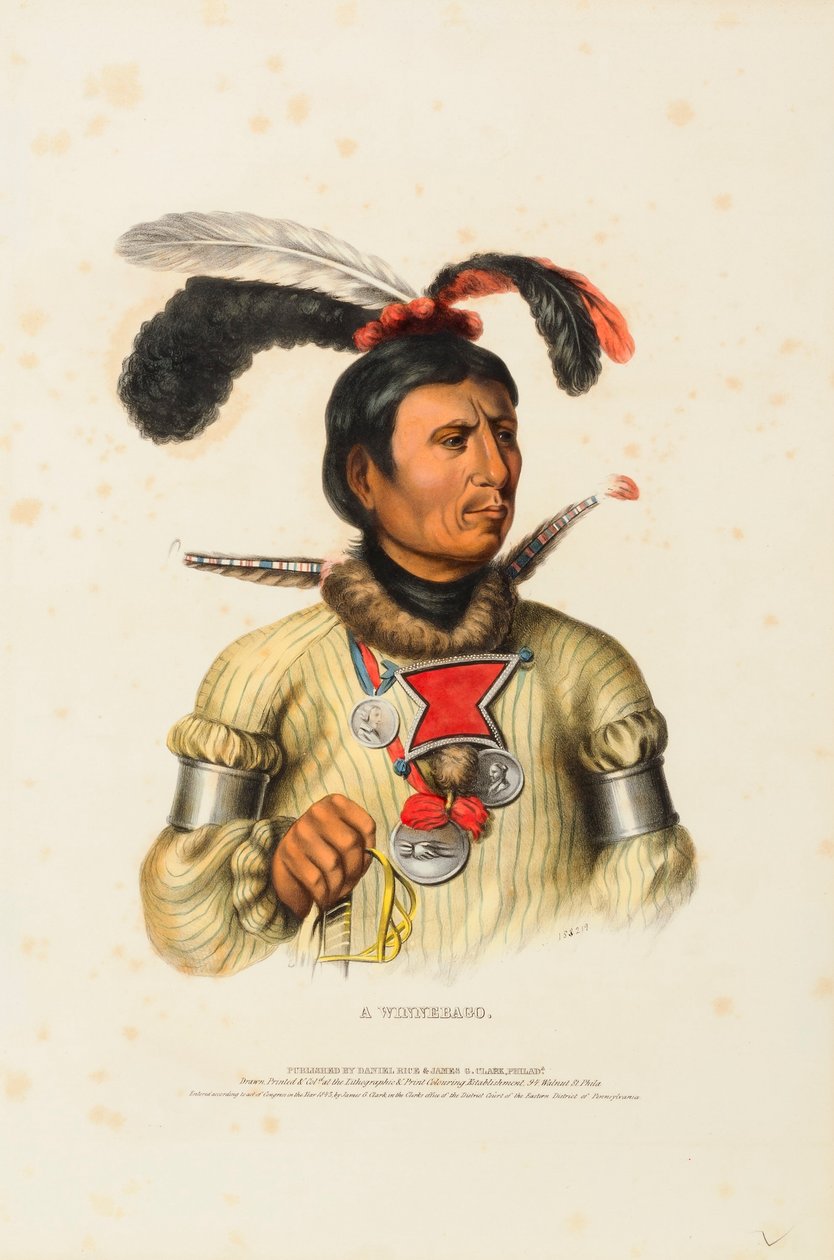 A WINNEBAGO., från Historia om indianstammarna i Nordamerika av Charles Bird King
