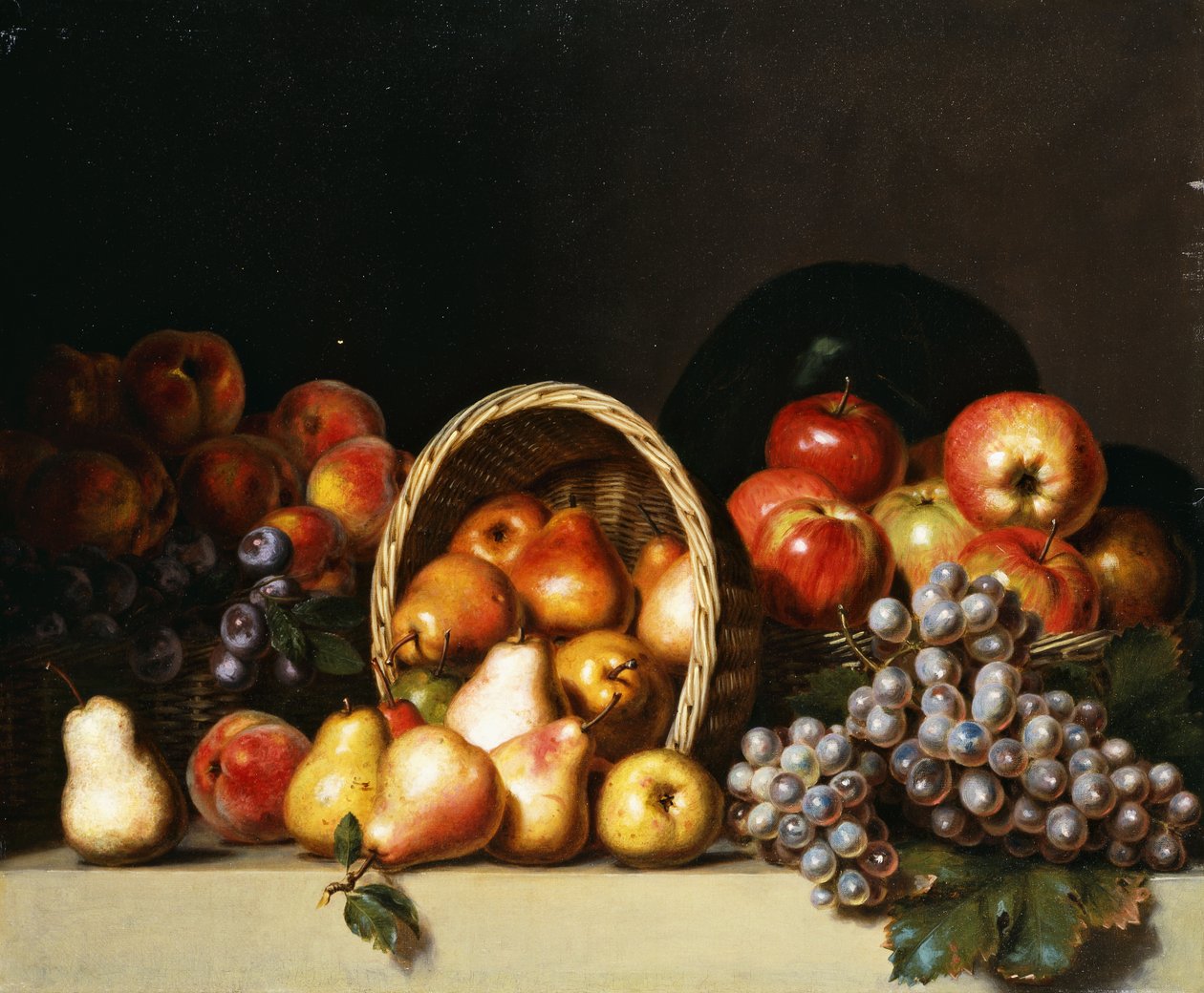 Äpplen, päron, plommon och vindruvor, av Charles Bird King