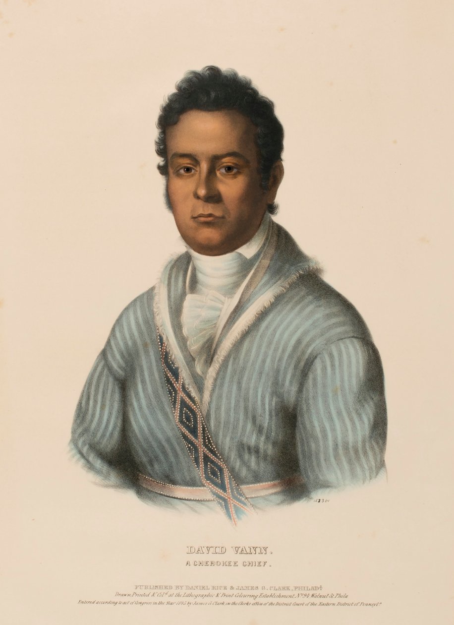 DAVID VANN. A CHEROKEE CHIEF, från Historien om Nordamerikas indianstammar av Charles Bird King