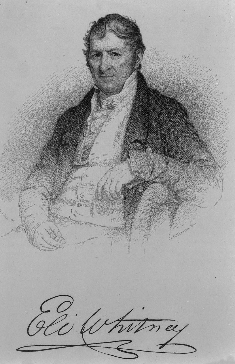 Eli Whitney, graveret af D.C Hinman, 1846 sverige av Charles Bird King