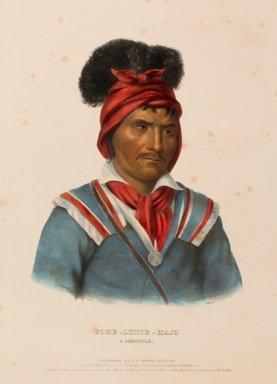 FOKE-LUSTE-HAJO. A SEMINOLE., från Historia om indianstammarna i Nordamerika av Charles Bird King