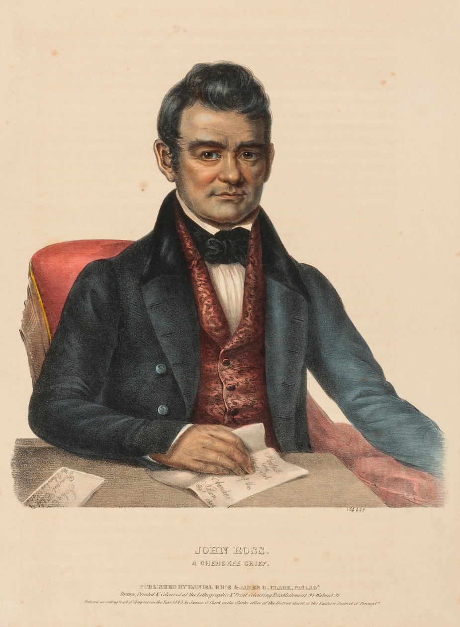 JOHN ROSS. A CHEROKEE CHIEF., från Historia om indianstammarna i Nordamerika av Charles Bird King