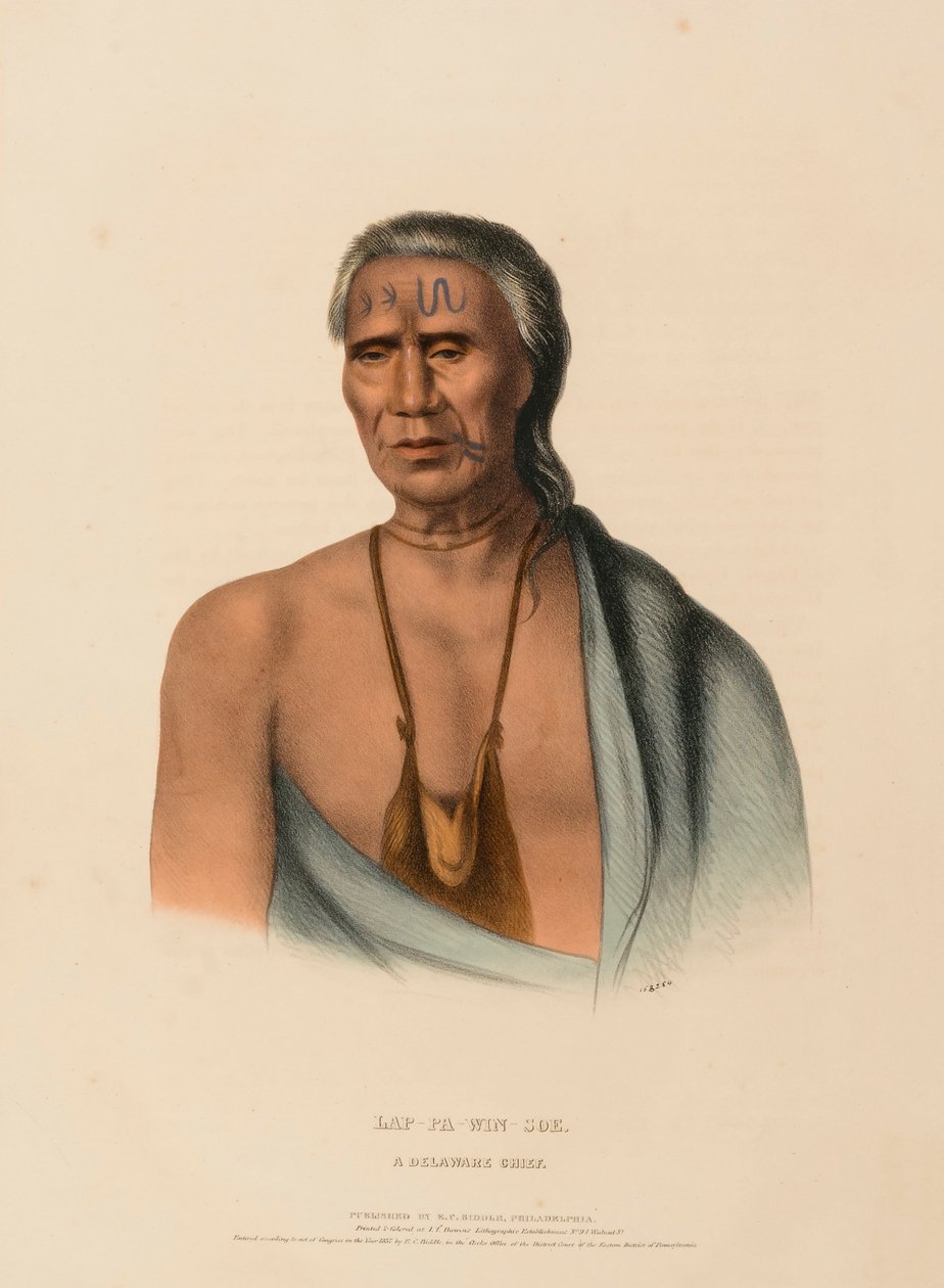 LAP-PA-WIN-SOE. A DELAWARE CHIEF., från Historia om indianstammarna i Nordamerika av Charles Bird King