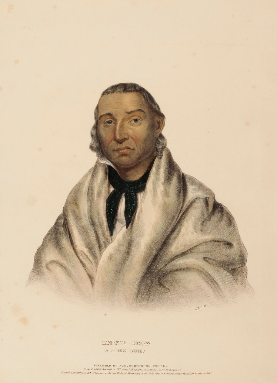 LITTLE CROW. EN SIOUX-HÖVding, från Historien om Nordamerikas indianstammar av Charles Bird King