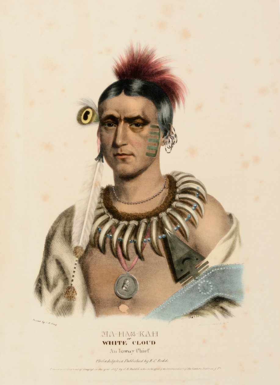 MA-HAS-KAH, från Historia om indianstammarna i Nordamerika av Charles Bird King