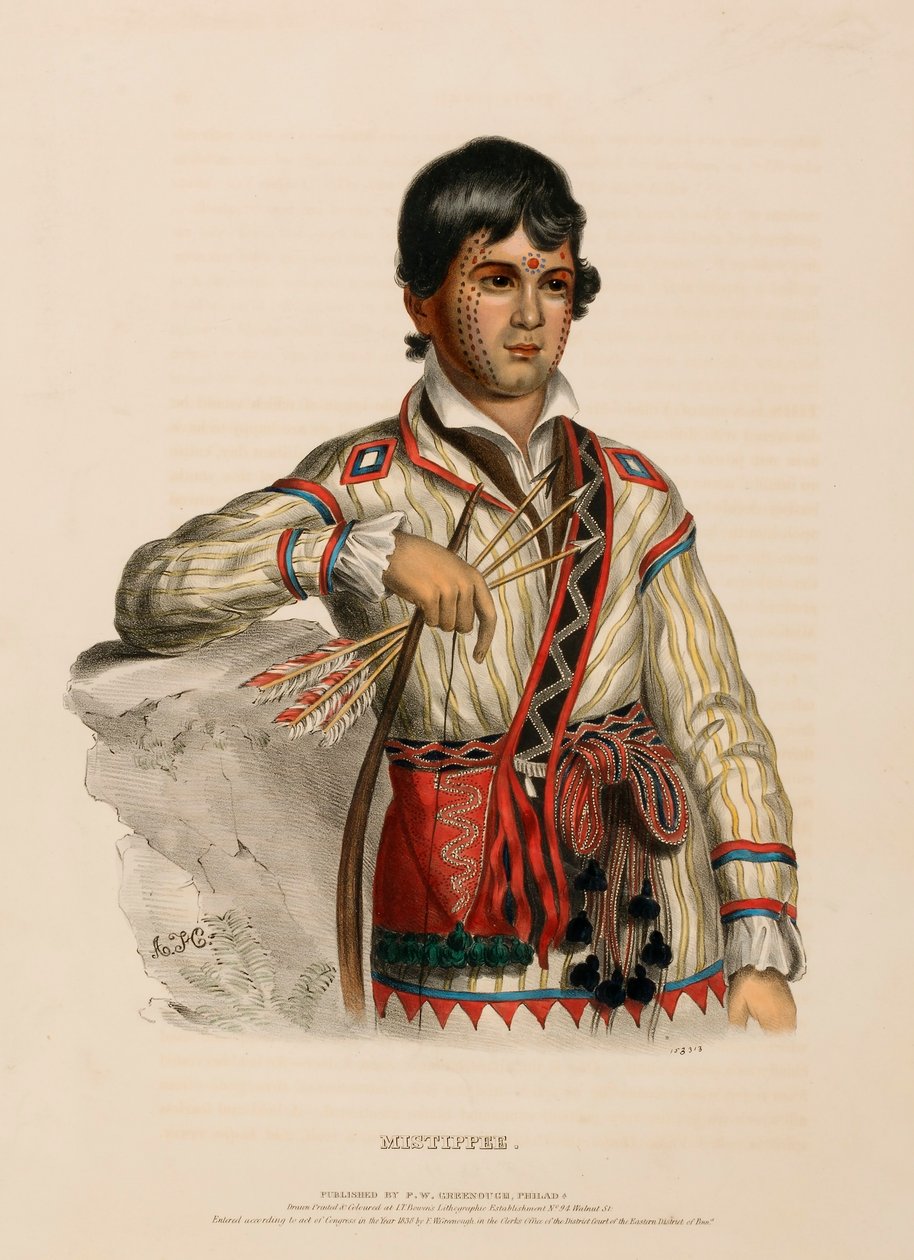 MISTIPPEE., från Historia om indianstammarna i Nordamerika av Charles Bird King