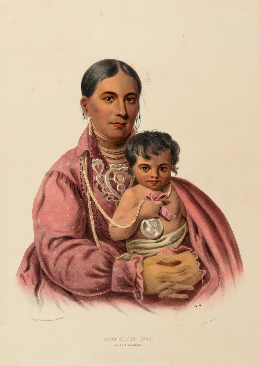MO-HON-GO. OSAGE WOMAN, från Historien om Nordamerikas indianstammar av Charles Bird King