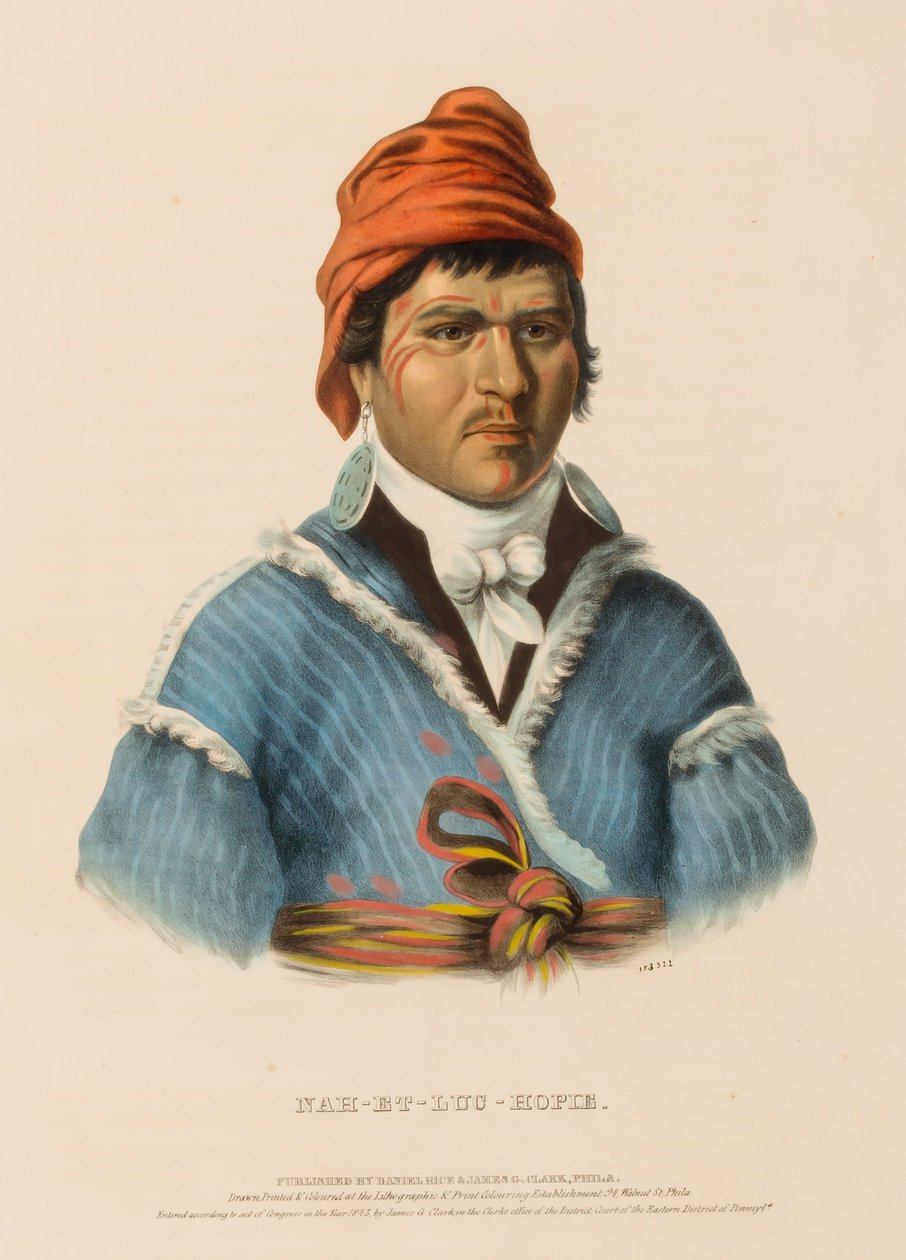NAH-ET-LUC-HOPIE, från Historien om Nordamerikas indianstammar av Charles Bird King