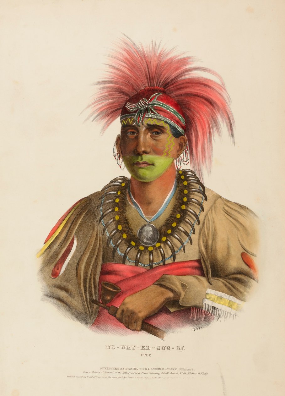 NO-WAY-KE-SUG-GA. OTOE., från Historia om indianstammarna i Nordamerika av Charles Bird King
