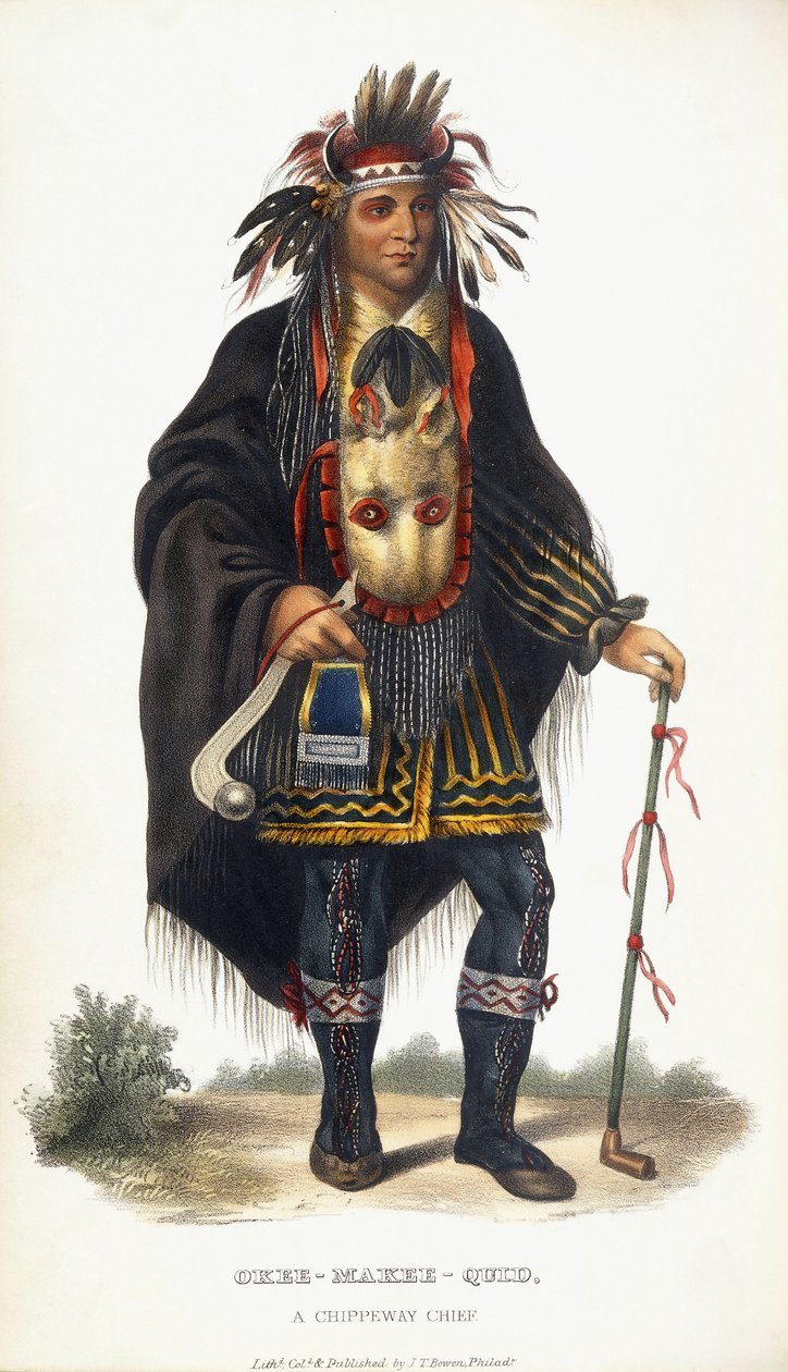 Okee-Makee-Quid, Chippeway-chef, 1854 av Charles Bird King