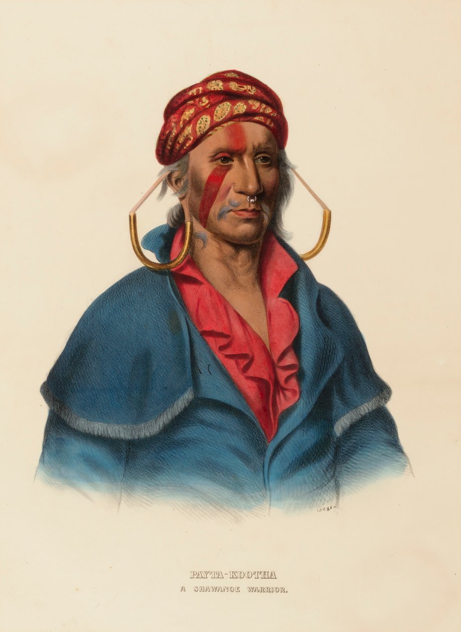 PAYTA-KOOTHA. En krigare från SHAWANOE, ur Historien om Nordamerikas indianstammar av Charles Bird King