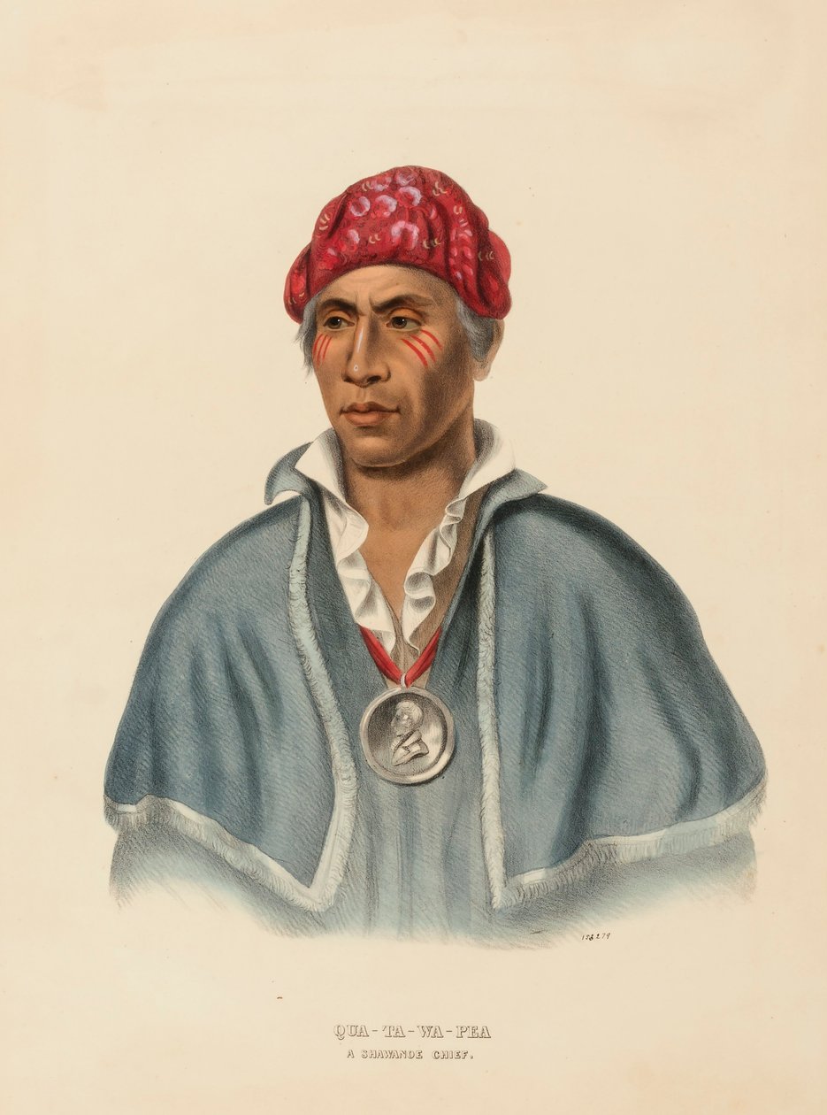 QUA-TA-WA-PLA. EN SHAWANOE CHIEF från Historien om Nordamerikas indianstammar av Charles Bird King