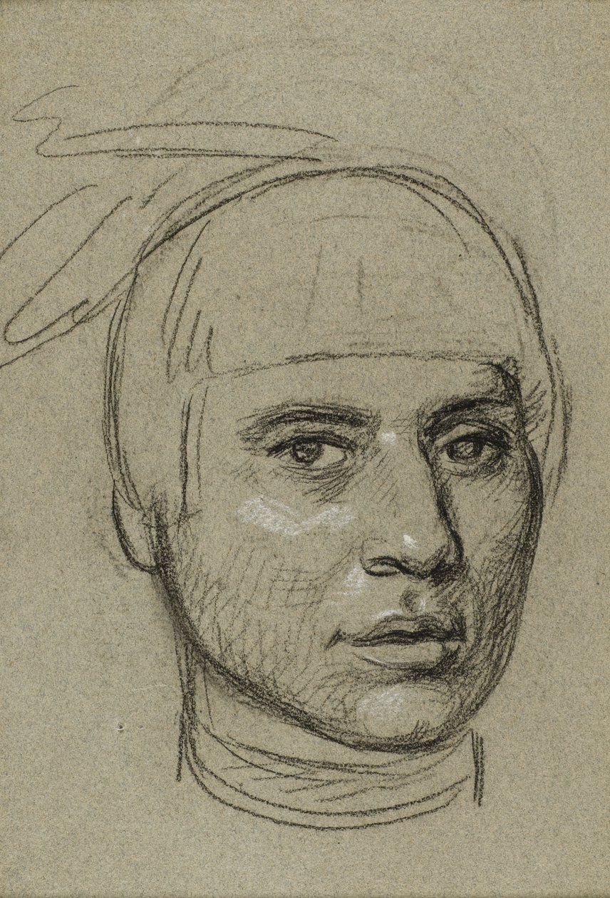 Studie till ett porträtt av No-Tin (Vind), en ledare bland ojibwe-folket av Charles Bird King