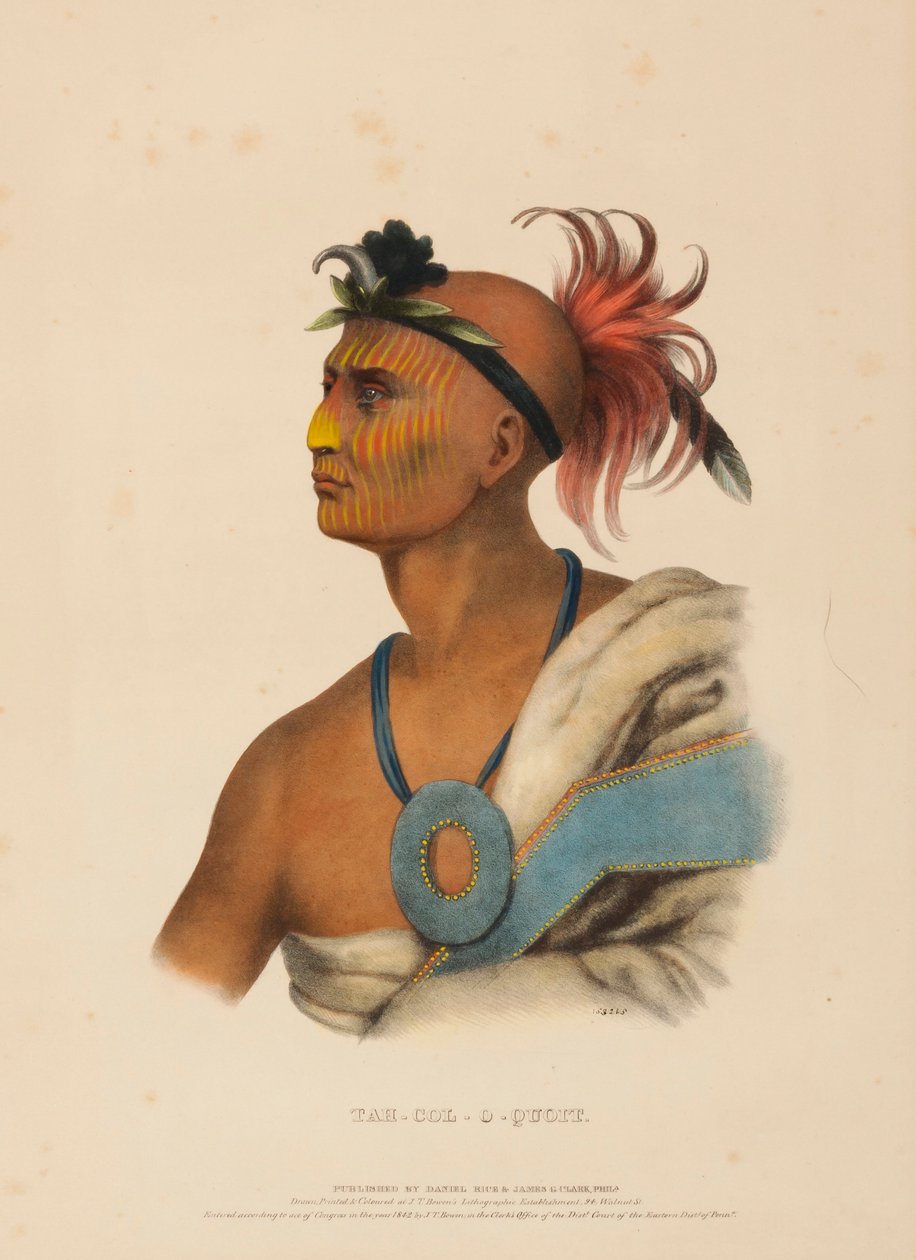 TAH-COL-O-QUOIT, från Historien om Nordamerikas indianstammar av Charles Bird King