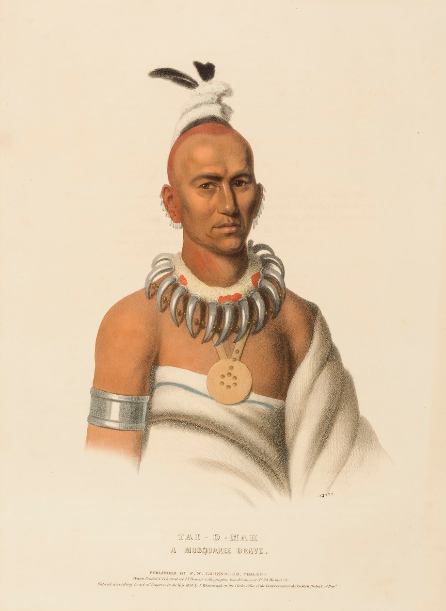 TAI-O-MAH. EN MUSQUAKEE BRAVE, ur Historien om Nordamerikas indianstammar av Charles Bird King