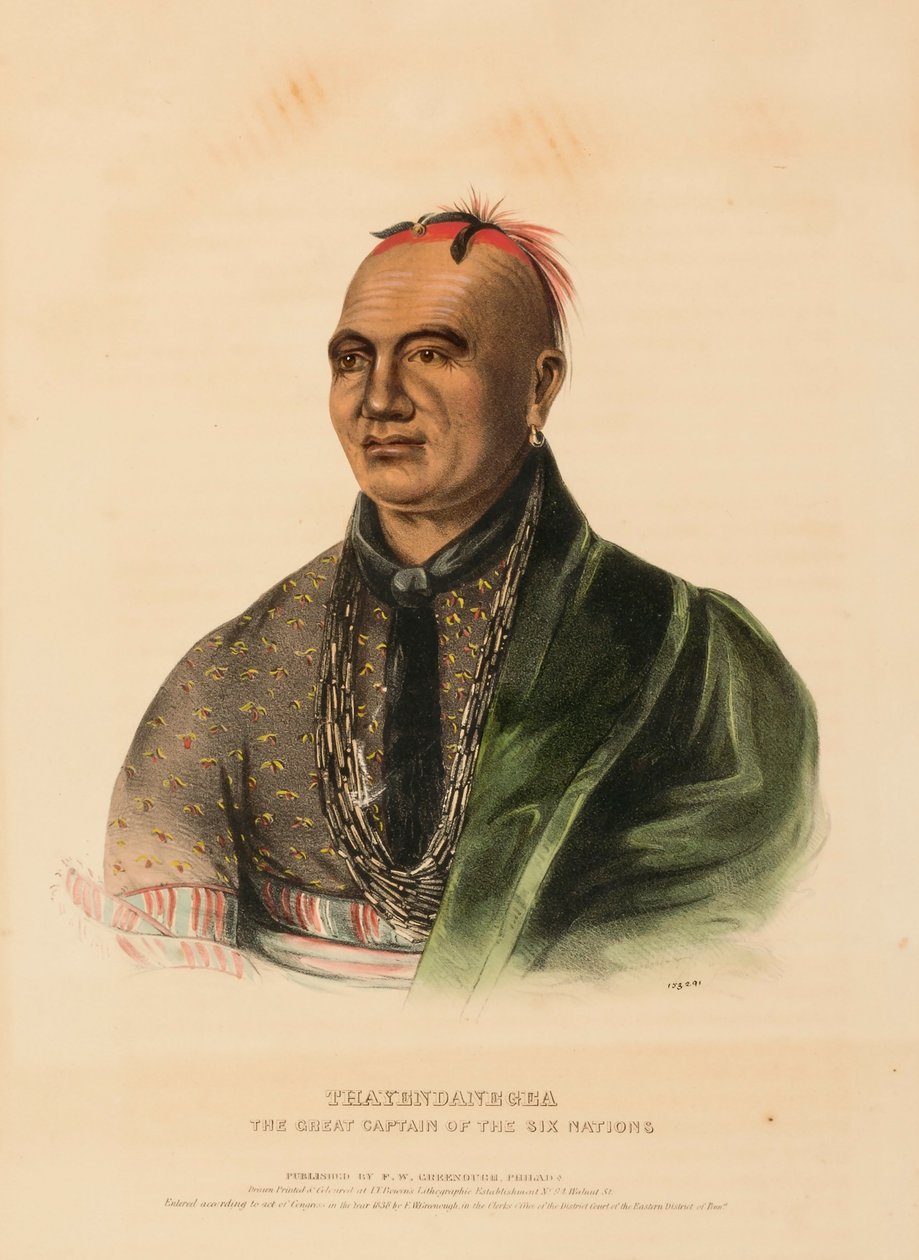 THAYENDANEGEA. DE SEX NATIONERNAS STORA HOVKAPTEN, ur Historien om Nordamerikas indianstammar av Charles Bird King
