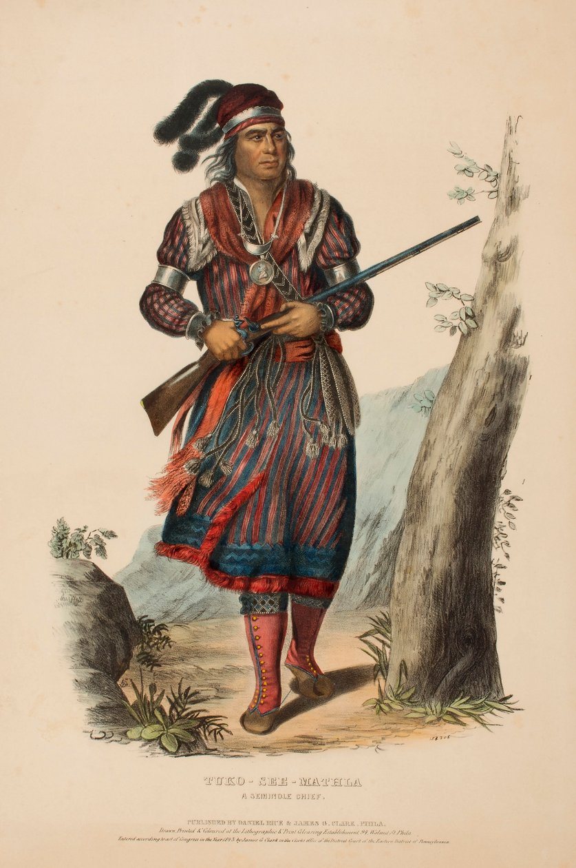 TUKO-SEE-MATHLA. EN SEMINOLE-HÖVding, från Historien om Nordamerikas indianstammar av Charles Bird King