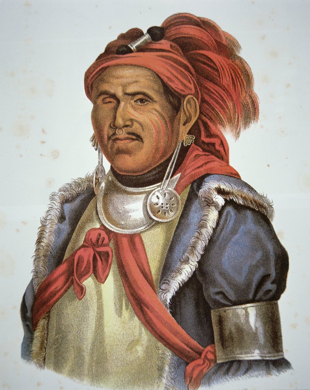 Tenskwatawa (1775-1836) (färglitografi) av Charles Bird King