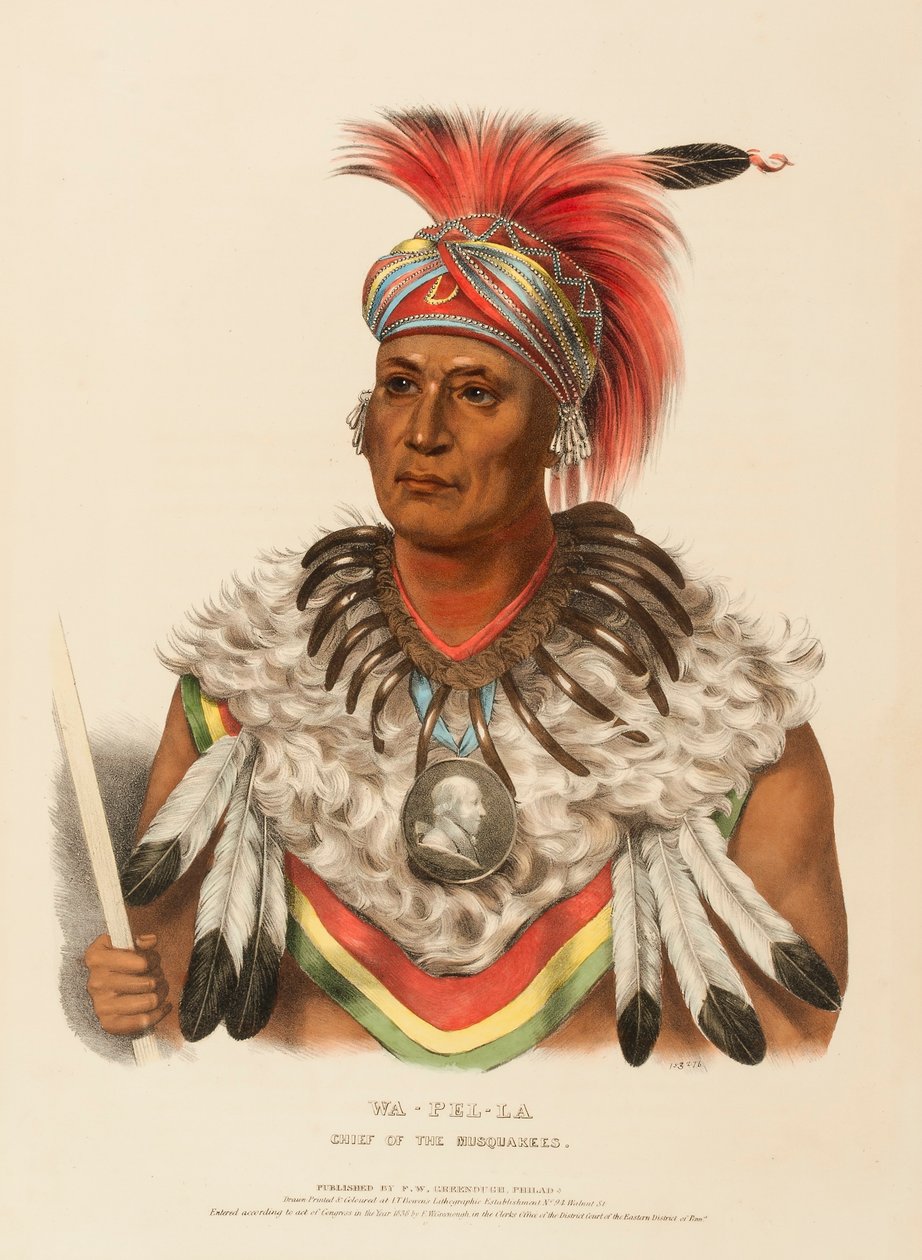 WA-PEL-LA. MUSQUAKEERNAS CHEF, från Historien om Nordamerikas indianstammar av Charles Bird King