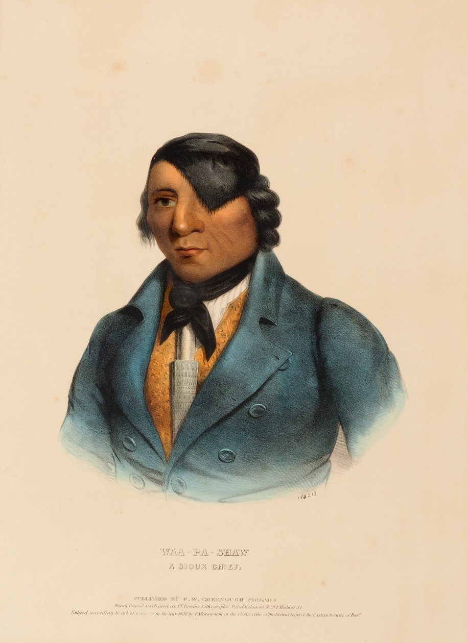 WAA-PA-SHAW. EN SIOUX-HÖVding, från Historien om Nordamerikas indianstammar av Charles Bird King