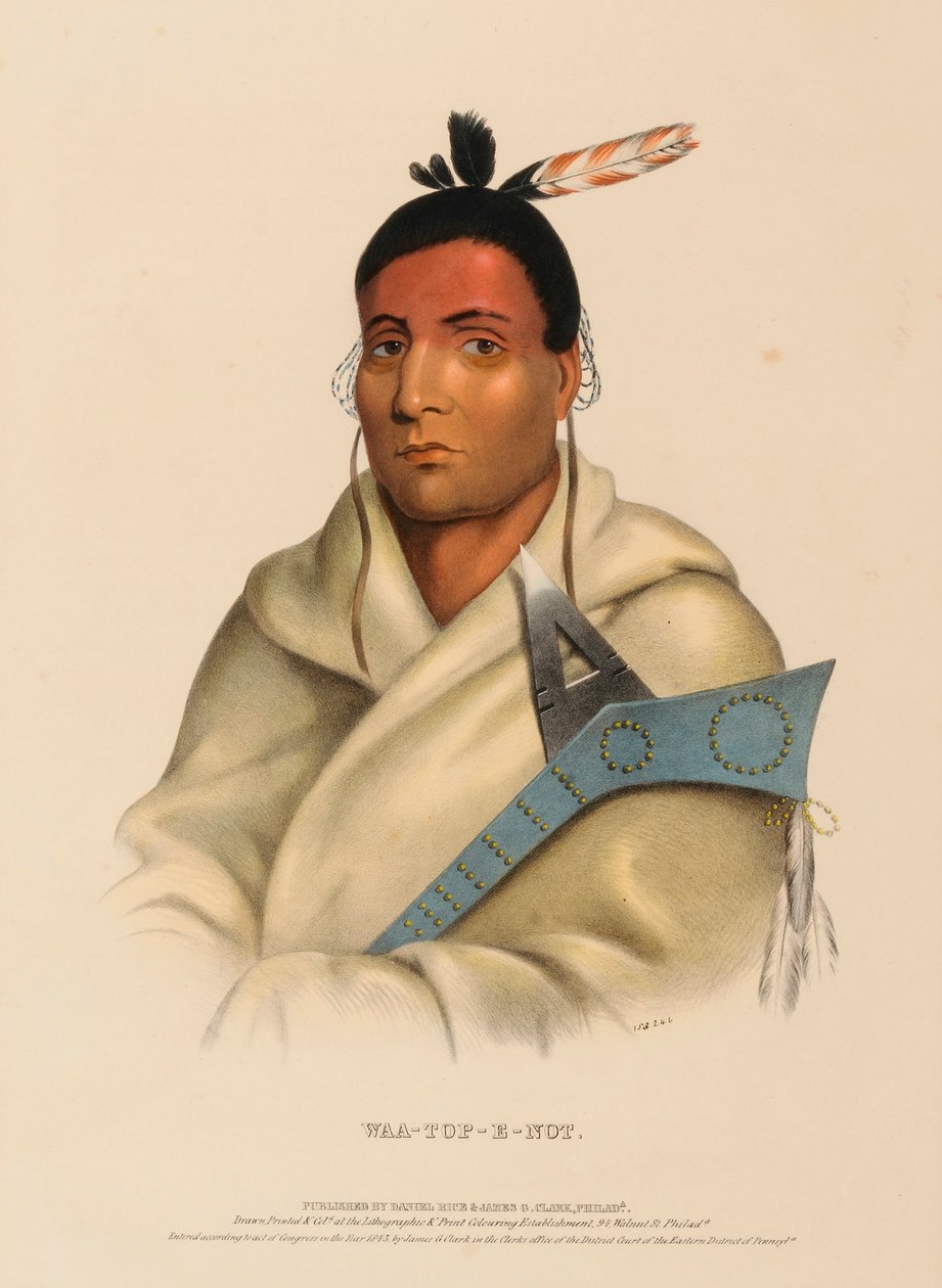 WAA-TOP-E-NOT, från Historia om indianstammarna i Nordamerika av Charles Bird King