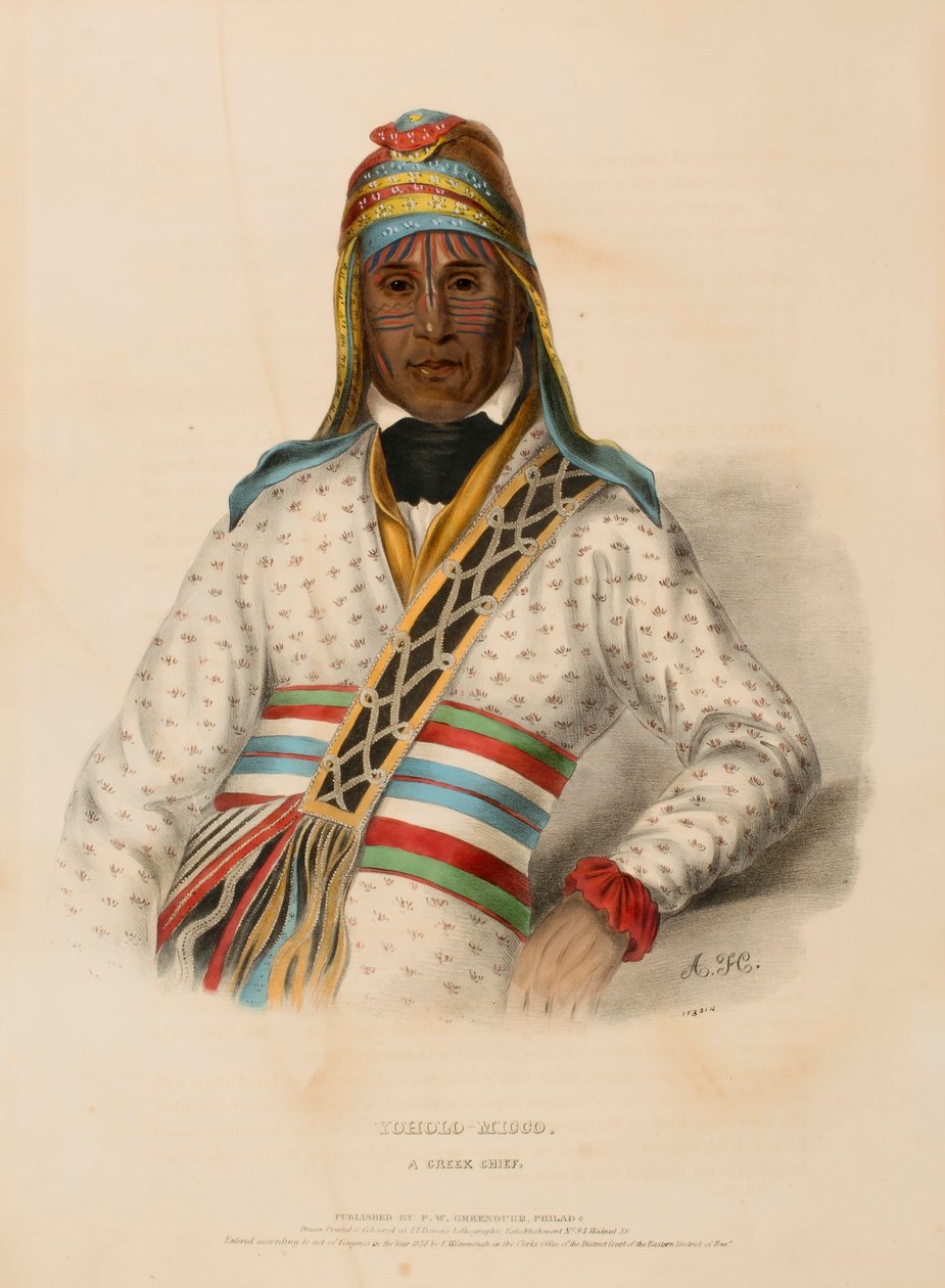 YOHOLO-MICCO. A CREEK CHIEF., från Historia om indianstammarna i Nordamerika av Charles Bird King