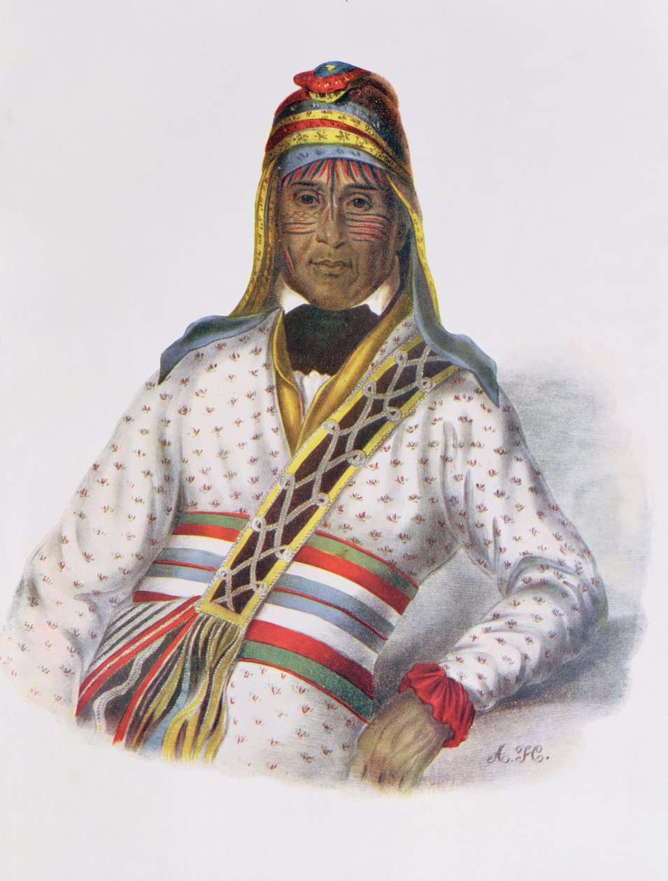 Yoholo-Micco, en Creek Chief, 1825, illustration från "The Indian Tribes of North America, Vol.2", av Thomas L. McKenney och James Hall, pub. av John Grant (färg litho) av Charles Bird King