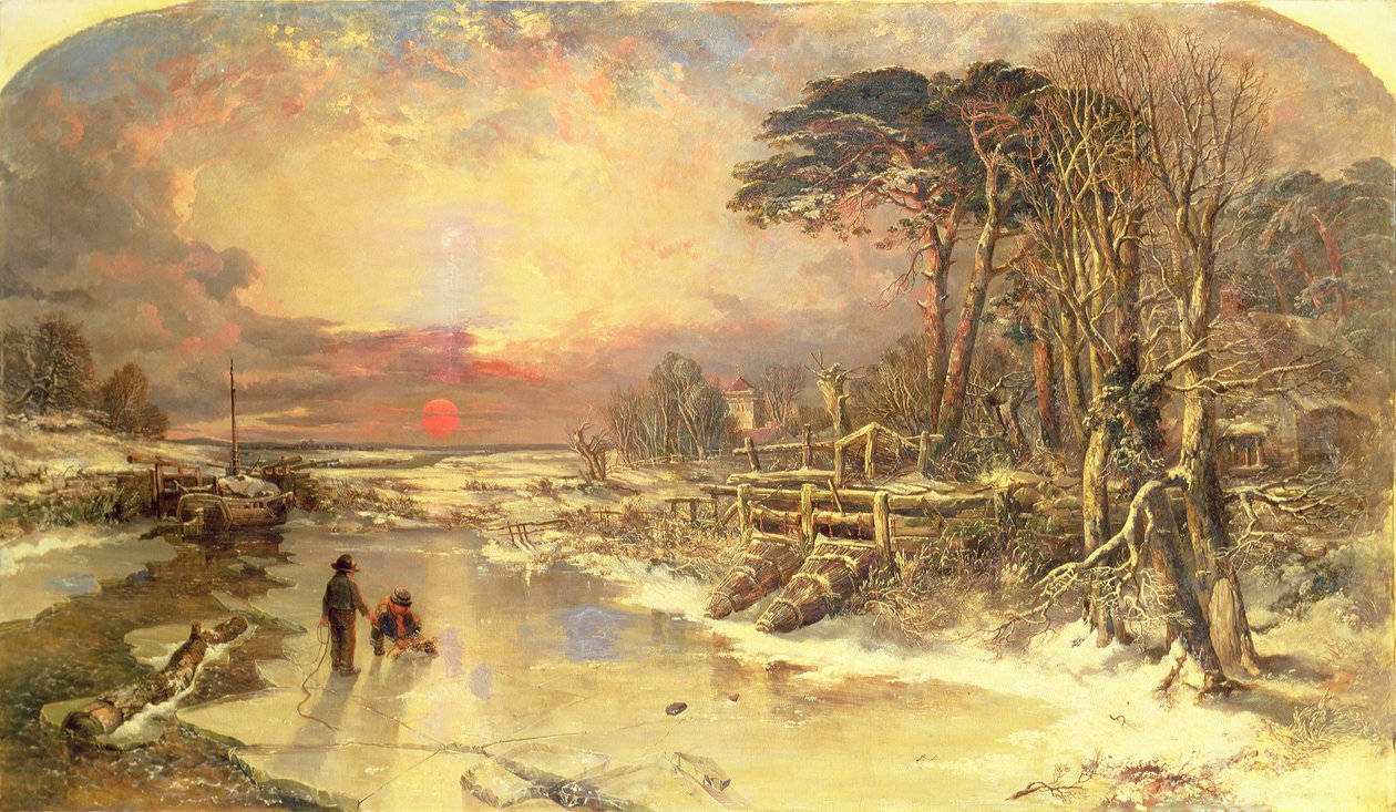 Vinterscen på Themsen, 1846 av Charles Branwhite